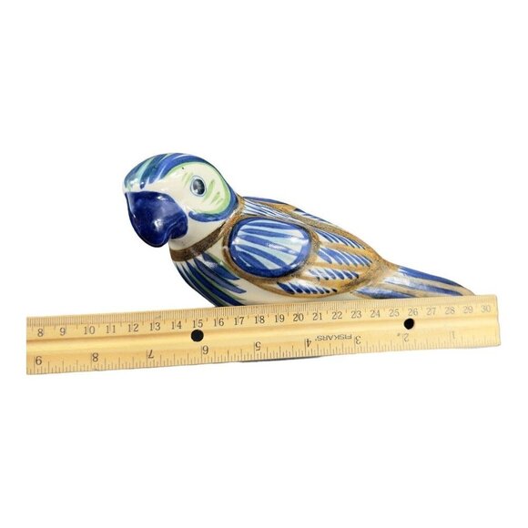 Hand Made Mexican Pottery Large Bird Figurine Artist Signed Folk Art Tonala VTG - Picture 5 of 15